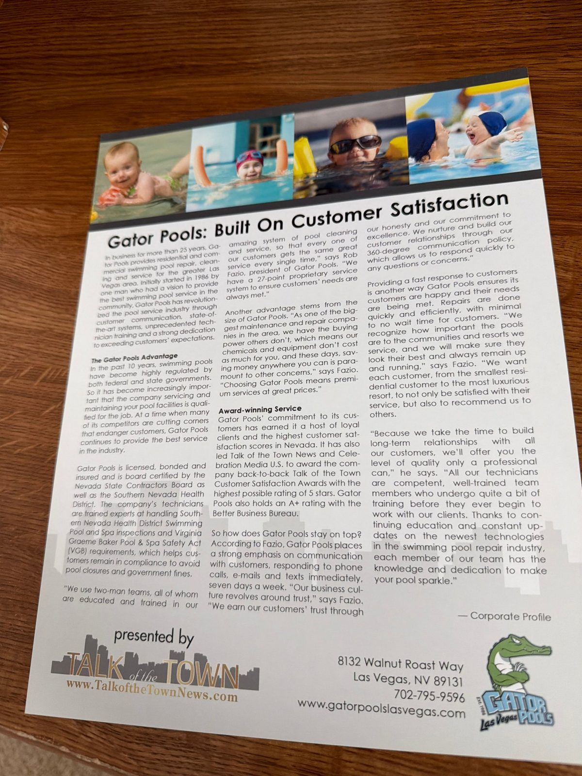 Hotel, Resort & Casino Pools serviced by Gator Pools